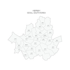 Seoul. south korea capital city simple map. 