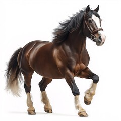 Obraz premium Graceful Brown Horse Running Free. The Power and Elegance of Equine Beauty in Motion