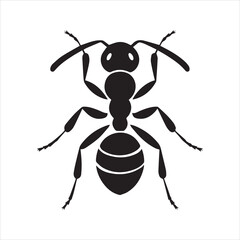 Ant Silhouette Icon – Insect Minimal Vector Illustration