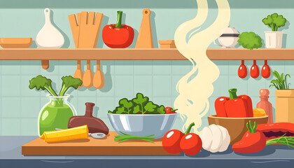 Fresh vibrant vegetable prep culinary photography recipe inspiration. isolated with white highlights