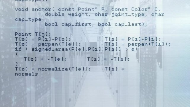 On start fading C++ code overlay scrolling, running HTTP loop, computing line intersections