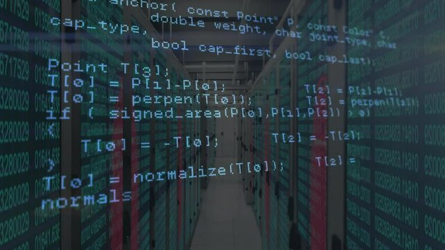 camera moving forward triggers code overlay scrolling to show C++ routines mapping server data