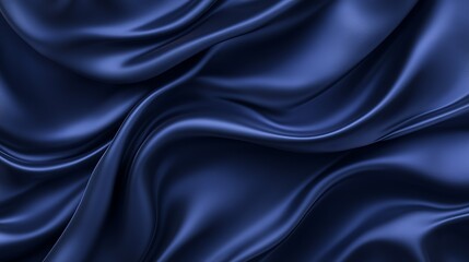 Obraz premium Elegant Draped Deep Blue Satin Fabric Texture