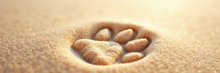 Paw Print in Sand