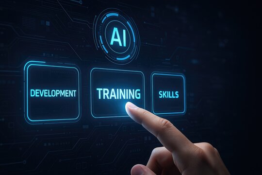 Ai training development skills futuristic technology interface