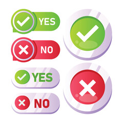 Yes No Choice Buttons Vector Illustration