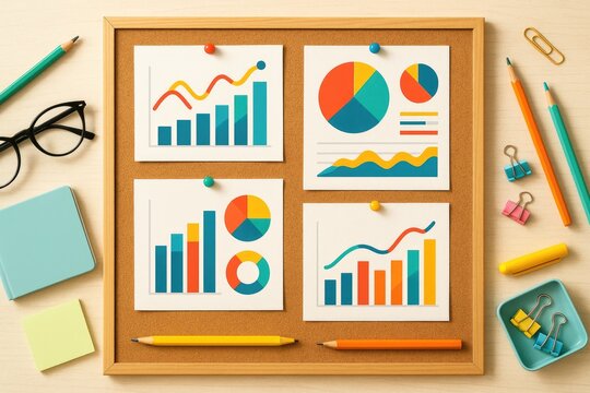 Business charts graphs data analysis marketing strategy planning