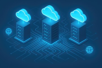 Cloud computing network data servers global connection