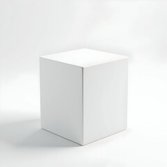 White Cube on Clean Background for Product Display Mockup
