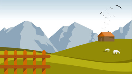 Mountain illustration landscape background