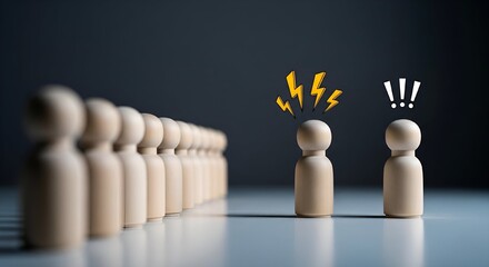 Conflict Resolution Wood Figures Concept