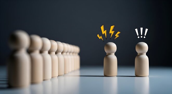 Conflict Resolution Wood Figures Concept