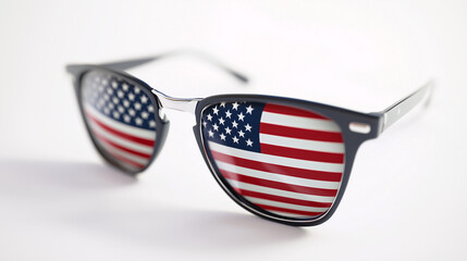 Stylish sunglasses reflecting American flag – cool patriotic accessory for 4th of July and USA Independence Day celebration with modern fashion and national pride