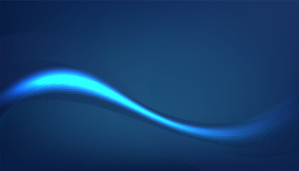 Abstract blue background with perspective lines and lights, Vector illustration