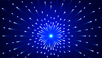 Abstract futuristic blue background with flow lights. Vector illustration