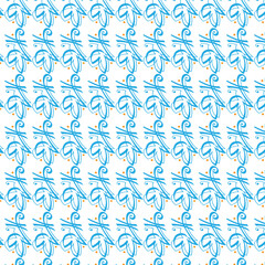 Abstract blue floral seamless pattern with leaves, a vintage vector illustration for wallpaper, textile, or elegant decor