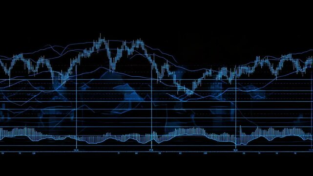 Financial Market Analysis with Candlestick Chart and Technical Indicators Animation