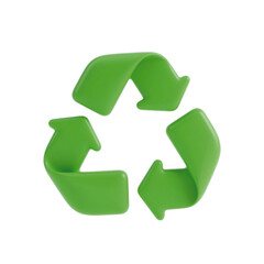 Obraz premium recycle symbol 3d icon in cartoon plastic style minimal isolated on white background