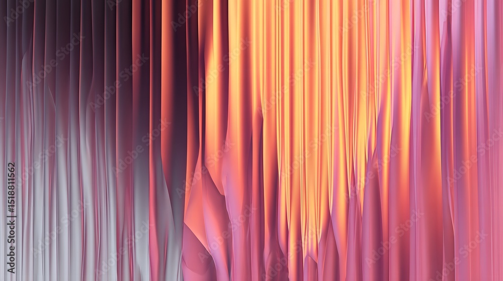 Poster Vibrant iridescent gradient with a dynamic corrugated distortion creating a futuristic and color flow