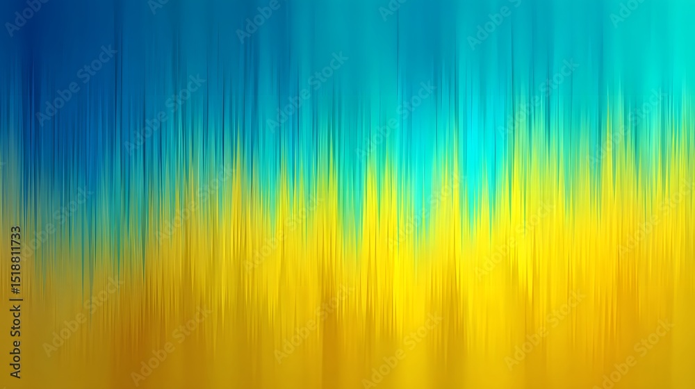 Poster Striking abstract background with a vibrant gradient from yellow to cyan featuring a dynamic vertical texture that creates a sense of motion and energy