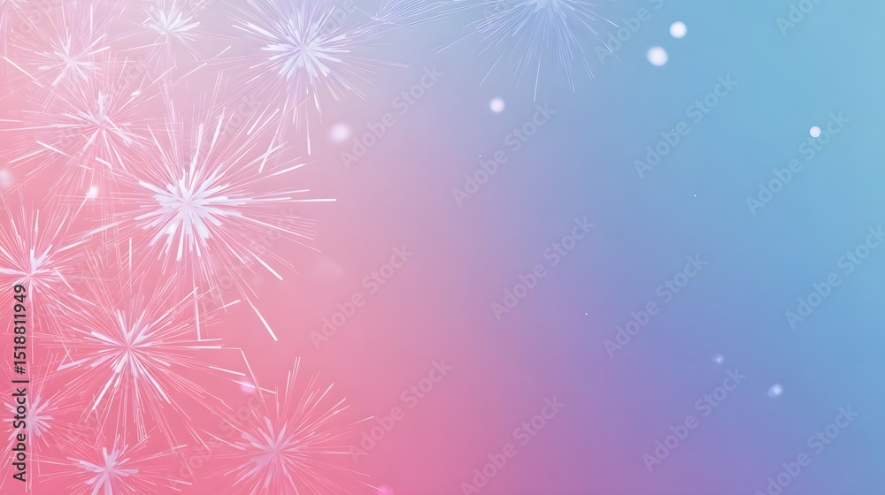 Poster A minimalist serene background featuring a soft pastel gradient transition from blue to pink with dynamic abstract starburst elements adding a sense of movement and depth