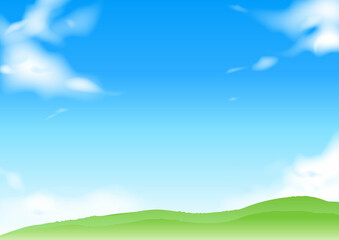 Obraz premium 空と野山の風景