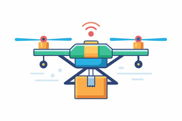 Obraz premium drone carrying parcel propellers