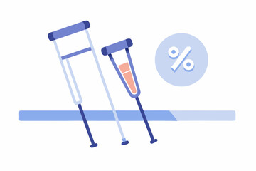 pair of crutches soft shadow