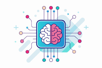 artificial intelligence brain chip neon