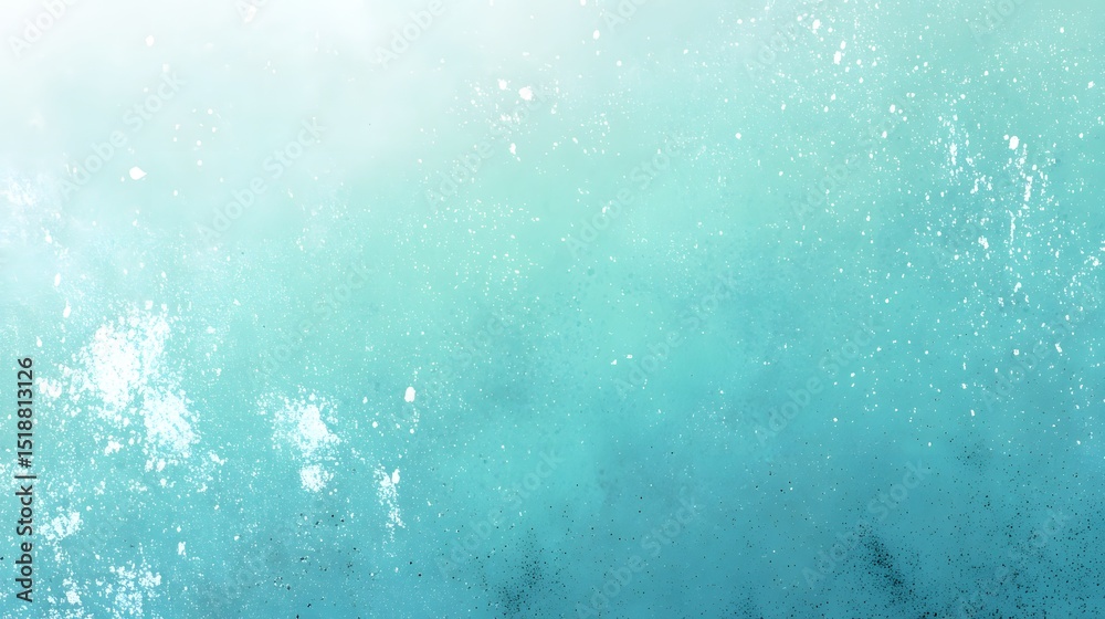 Fototapete Tranquil aqua gradient background with delicate white splatter textures and a subtle vignette creating a clean and elegant design element