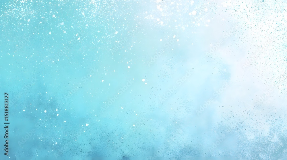 Leinwandbilder Tranquil aqua gradient background with subtle white splatter textures and a soft vignette creating a clean and calming design aesthetic
