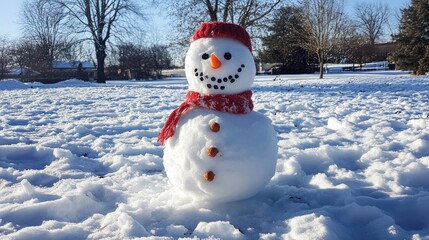 Obraz premium Charming Snowman in a Winter Wonderland