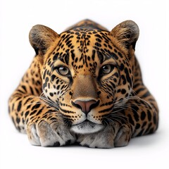 Obraz premium Leopard Close-Up. Majestic Wildlife and Nature Conservation of the Spotted Wild Cat in Tropical Rainforest Habitats
