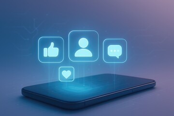 Social media engagement smartphone app icons