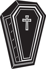 Obraz premium a coffin vector illustration, coffin logo vector, coffin on a white background