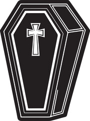 Obraz premium a coffin vector illustration, coffin logo vector, coffin on a white background