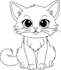 Fun and Sweet Cat Design Coloring Sketch Book