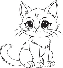Fun and Sweet Cat Design Coloring Sketch Book