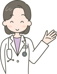 案内する女性医師.eps