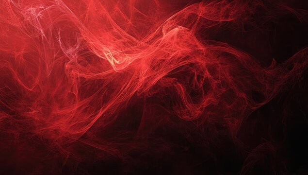Abstract swirling crimson mist against a dark background