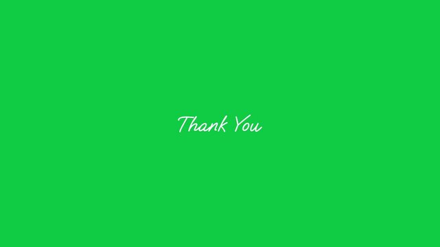 Handwritten Thank You Message in Minimal Style with Green Screen for YouTube Outro - Powered by Adobe
