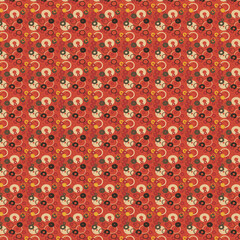 Abstract geometric background with circles of different sizes and colors for presentations, textiles, websites, postcards.