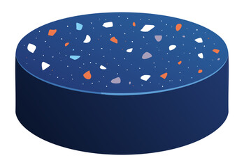Colorful Terrazzo Table Blue Base Modern
