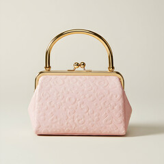 Elegant Pink Handbag: Designer Purse, Bamboo Handle, Luxury Accessory