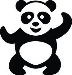 Smiling Panda Waving Hand &ndash; Cartoon Vector Design