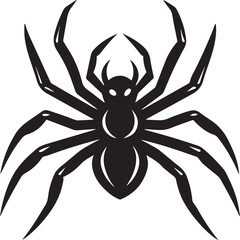 Obraz premium black halloween spider vector, spider vector logo, spider on a white background