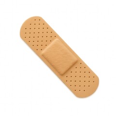 Adhesive bandage on a white background providing first aid and protection for minor cuts