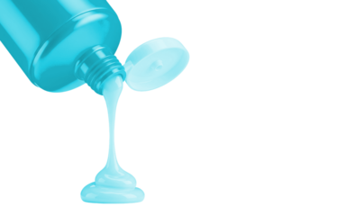 "Sunscreen lotion dripping from open tube isolated on white background PNG, high detail"
