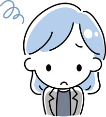 落ち込むスーツ姿の女性.eps