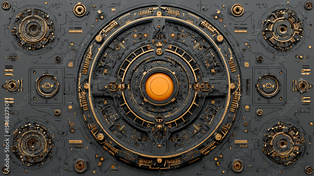 Poster ultra futuristic abstract digital background featuring dynamic tech elements, glowing lines, and int